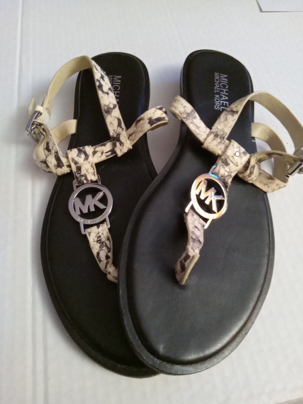 Michael Kors Women's Size 8 Brown Snakeskin Print Sandals .Summer, Beachy,